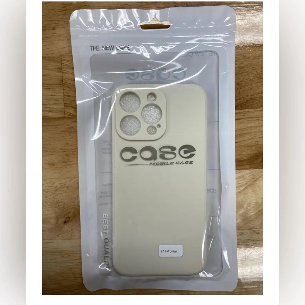TPU Phone Cases for iPhone, (Beige, 14 Pro MAX) Brand New